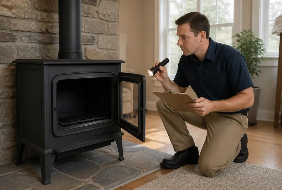 Technician performing wett inspection at an Ontario home